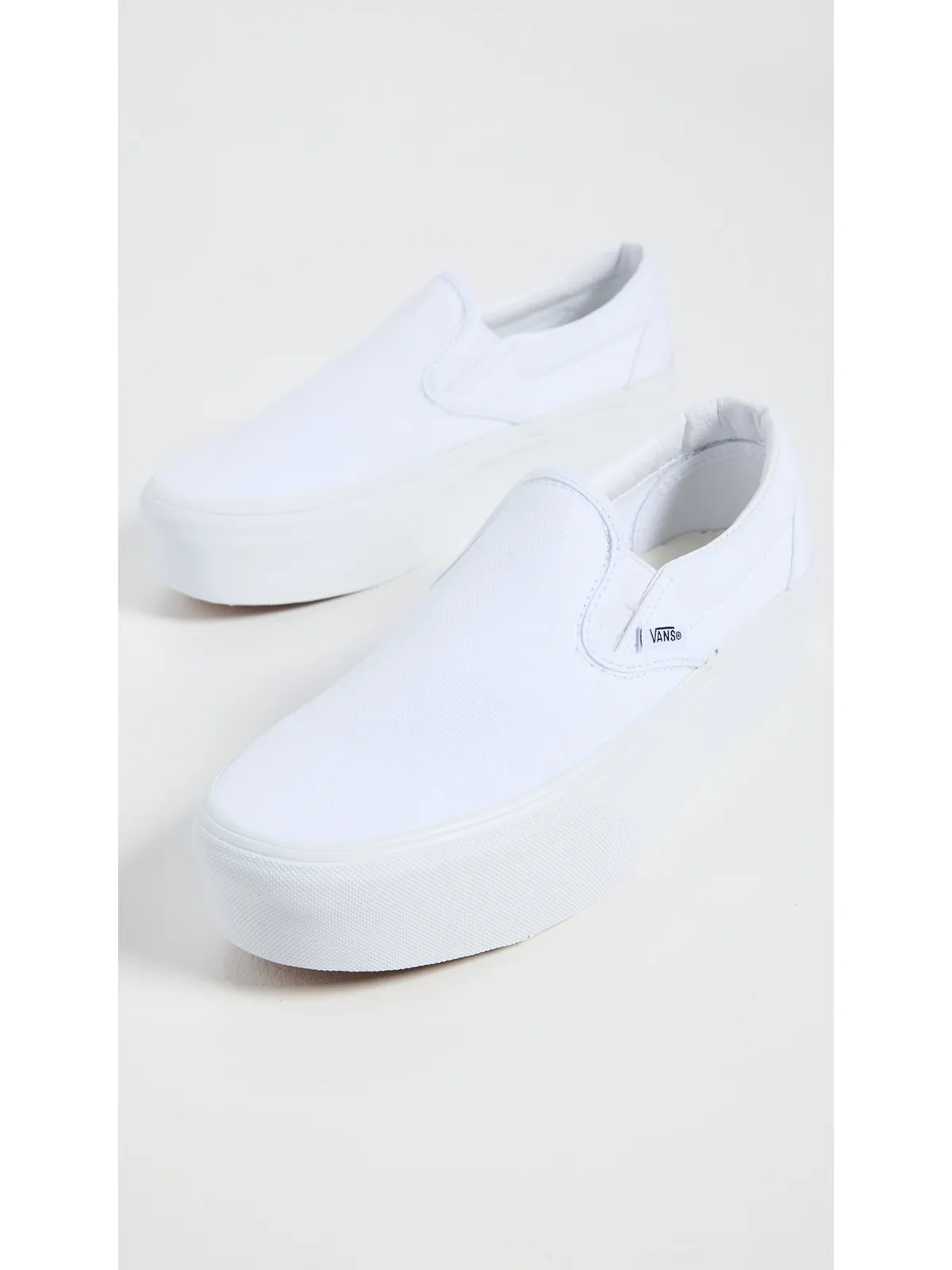 Vans UA クラシック・スリップオン・スタックフォーム スニーカー（キャンバス／True White） - 画像5