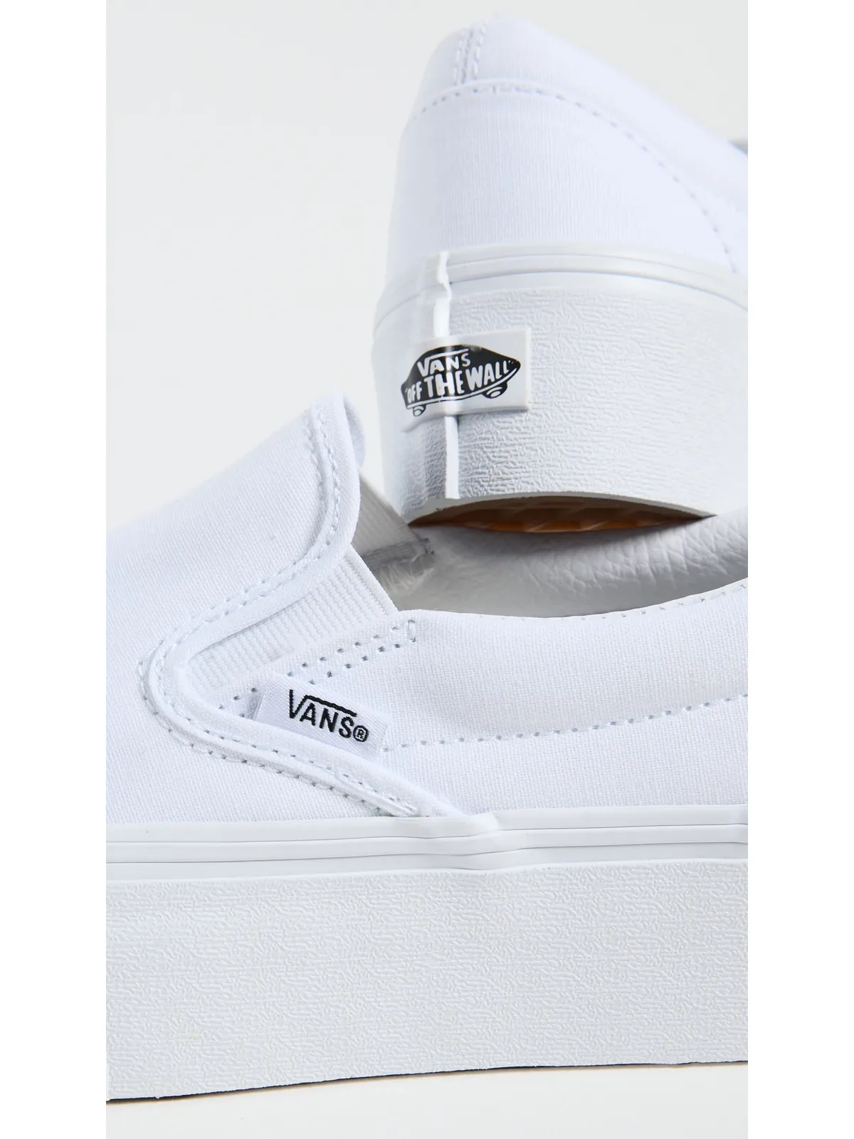 Vans UA クラシック・スリップオン・スタックフォーム スニーカー（キャンバス／True White） - 画像6