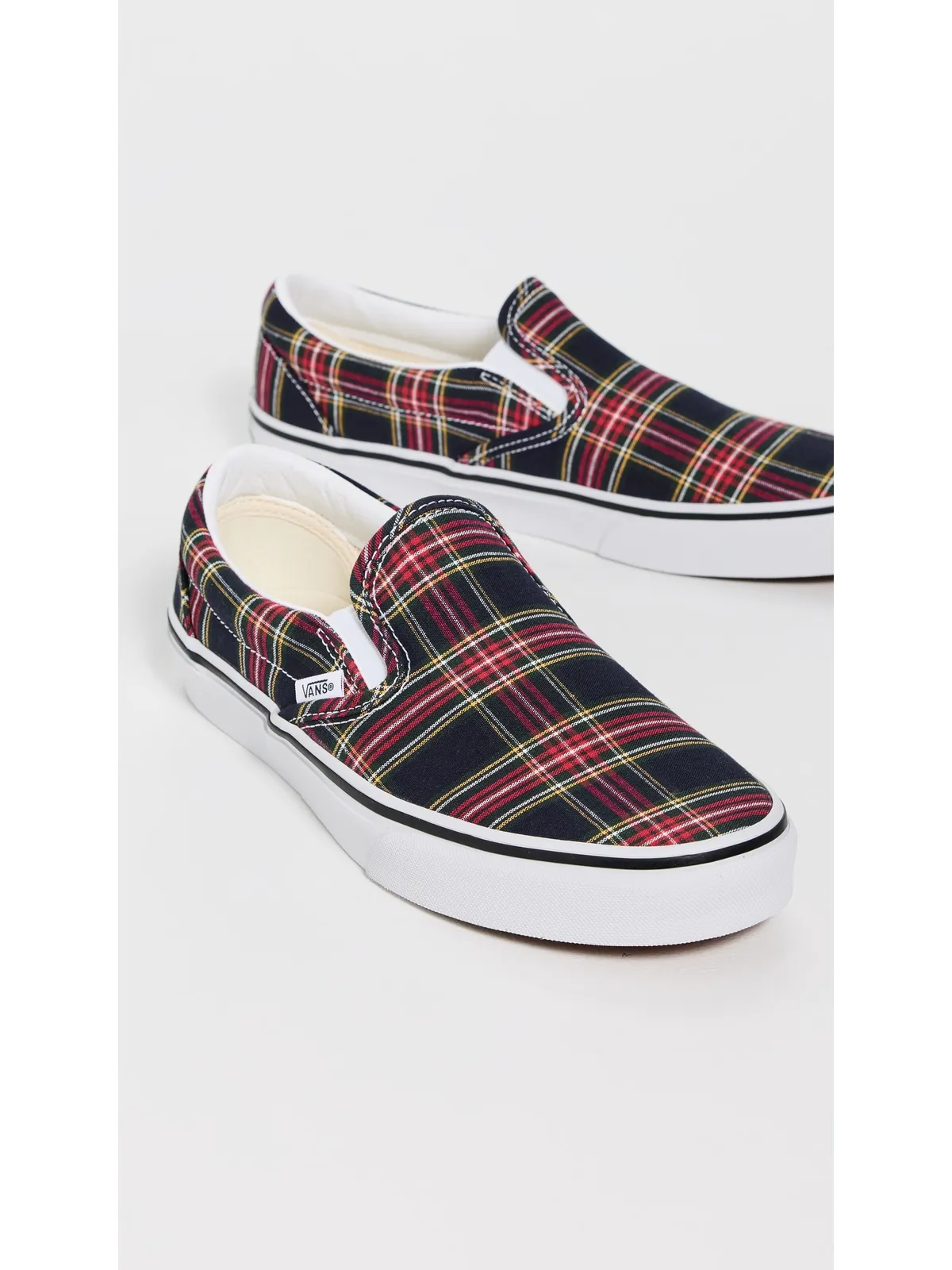 Vans クラシック スリップオン スニーカー チェック柄 ネイビー - 画像5