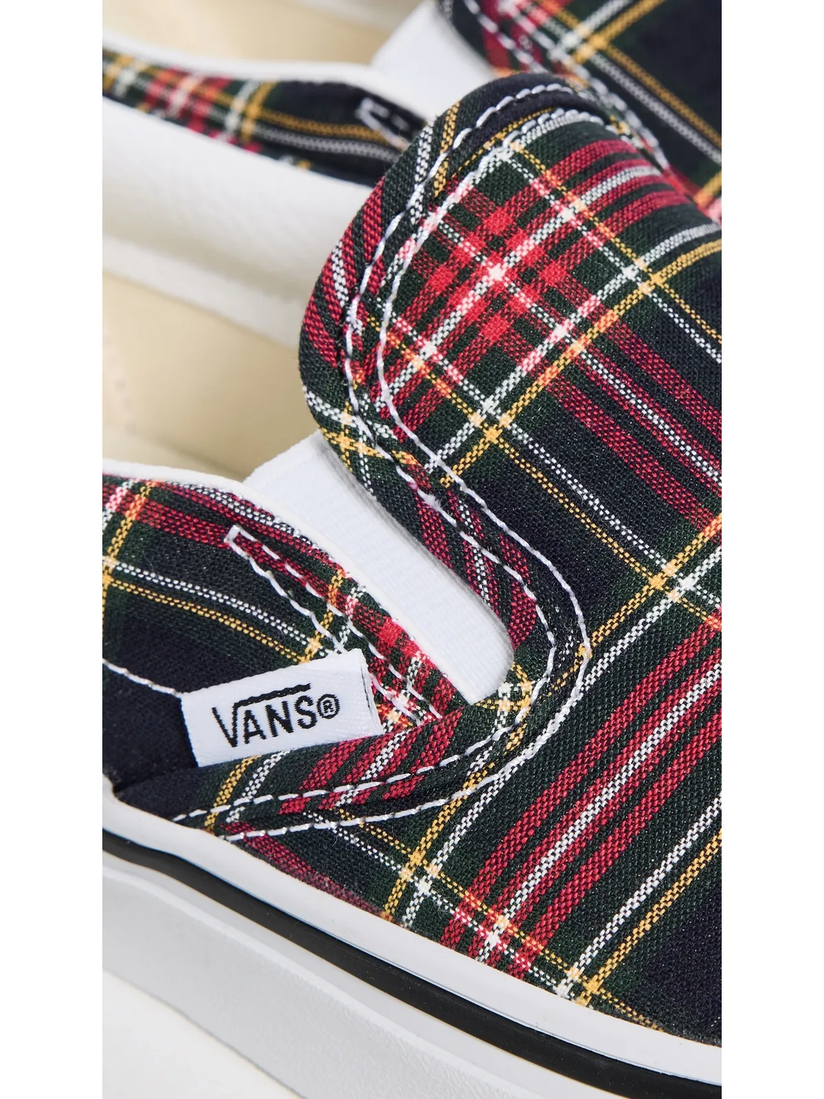 Vans クラシック スリップオン スニーカー チェック柄 ネイビー - 画像6