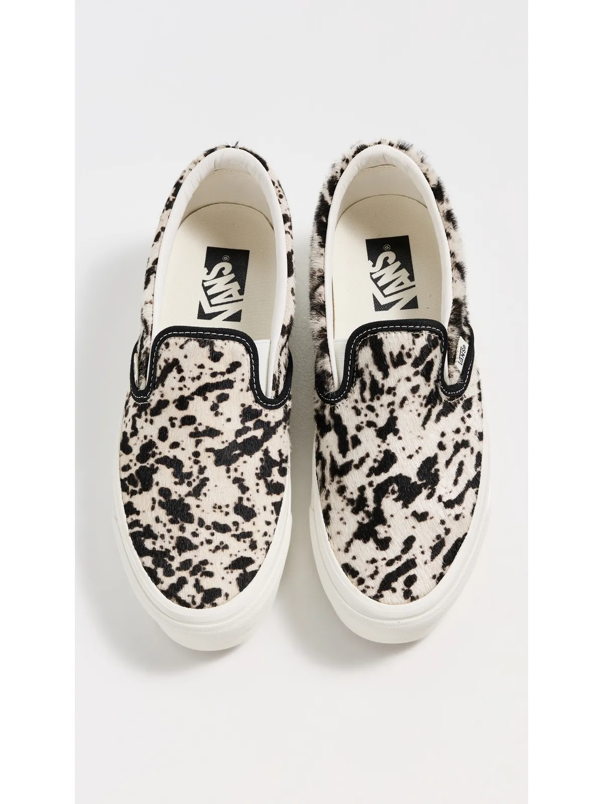 Vans LXクラシック スリップオン スニーカー ポニーヘア ブラック/ホワイト - 画像5