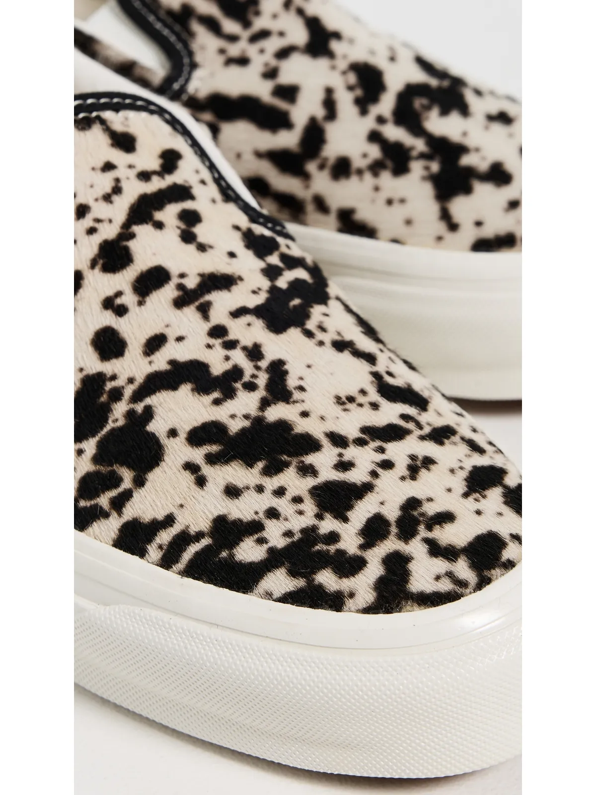 Vans LXクラシック スリップオン スニーカー ポニーヘア ブラック/ホワイト - 画像6