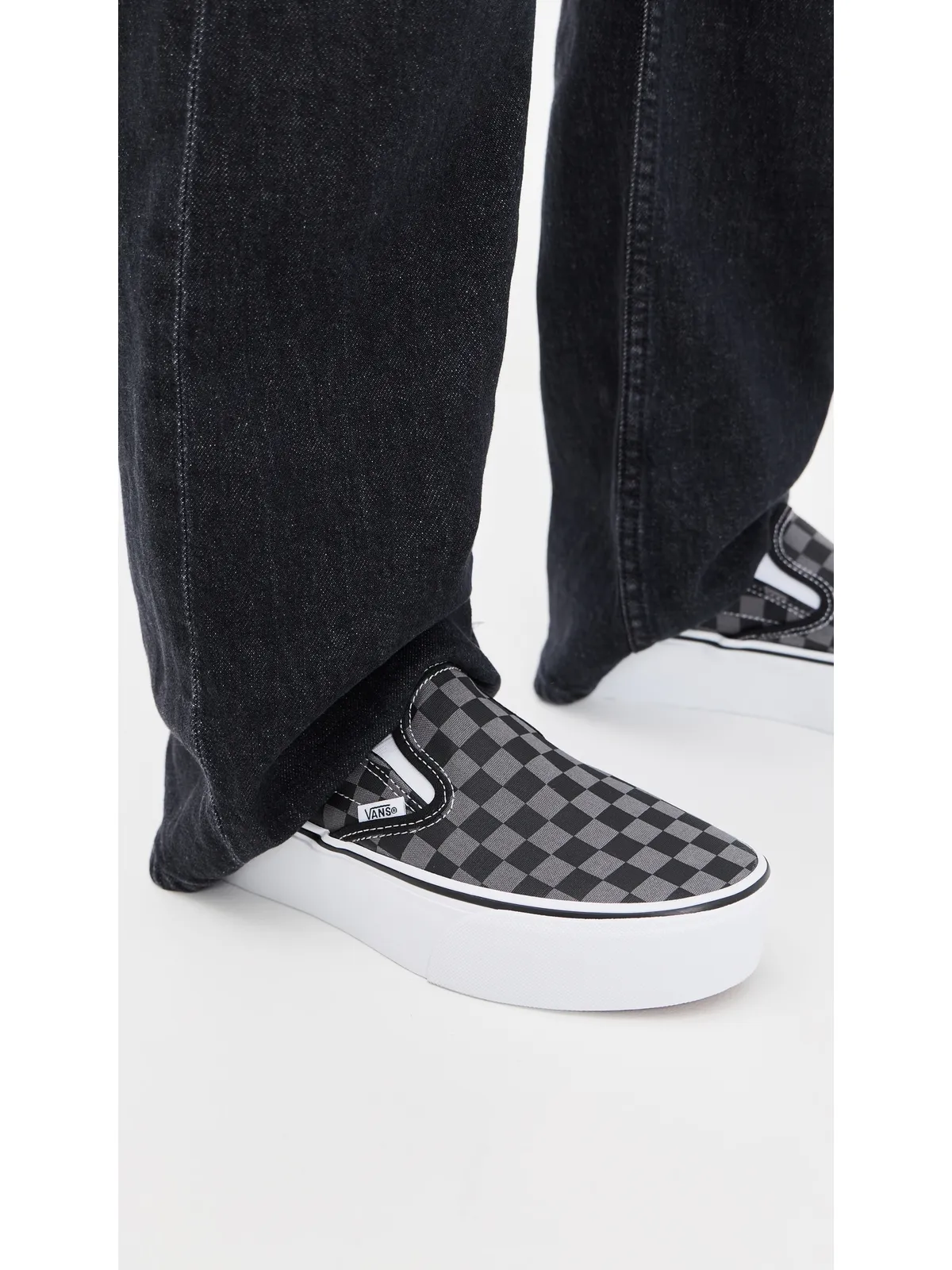 Vans クラシック・スリップオン・スタックフォームスニーカー チェッカーボード ブラック/ペューター - 画像3