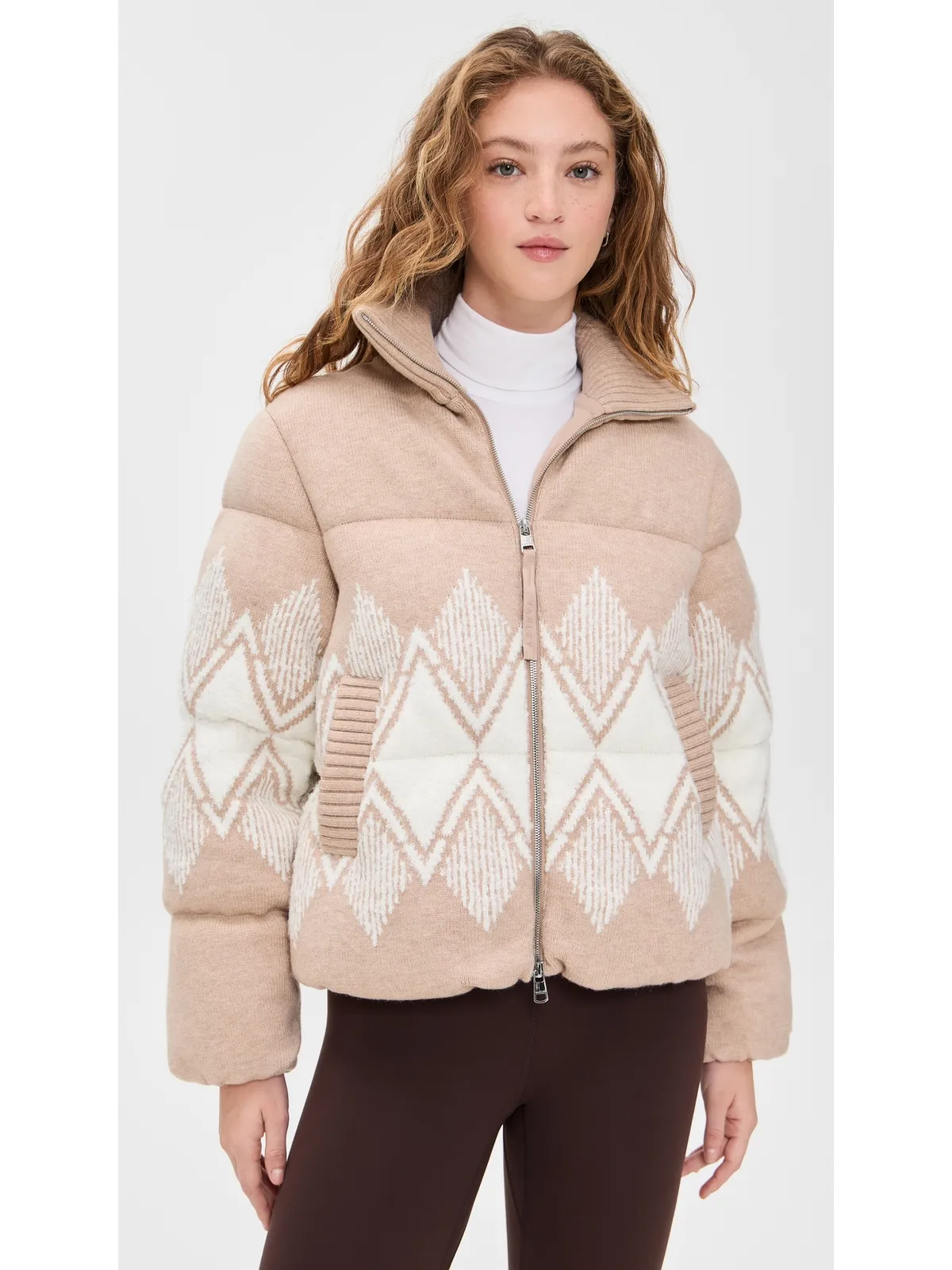 Varley Belinda Knit Puffer ライトトープ - 画像2