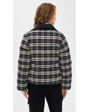 Varley Bryony ショートパファー フランネル ジャケット ネイビー チェック - サムネイル3