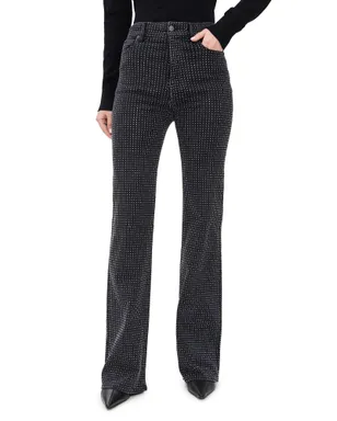 Veronica Beard Jean Crosbie ハイライズ・ワイドレッグ・デニムパンツ Washed Onyx - サムネイル1