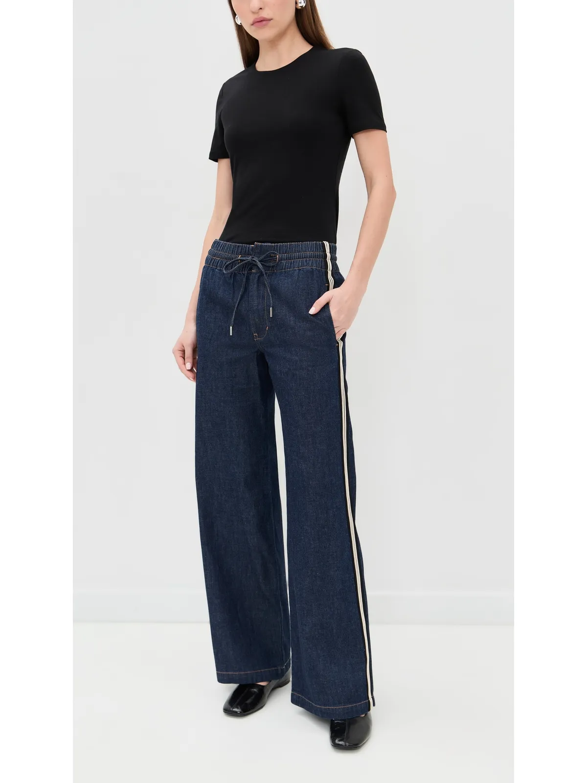 Veronica Beard Jean テイラー ハイライズ ワイドレッグ ジーンズ Indigo Rinse - 画像5