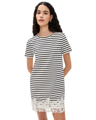Veronica Beard Jean Rhue Dress（Dove/Navy Stripe） - サムネイル1