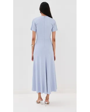 Victoria Beckham ギャザーウェストのミディドレス デルフィニウム - サムネイル3