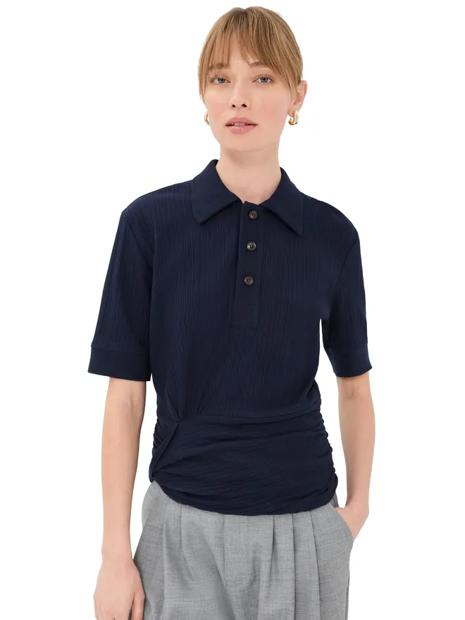 Victoria Beckham Victoria Beckham ツイストディテール ポロトップの商品画像