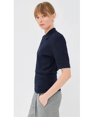 Victoria Beckham ツイストディテール ポロトップ - サムネイル4
