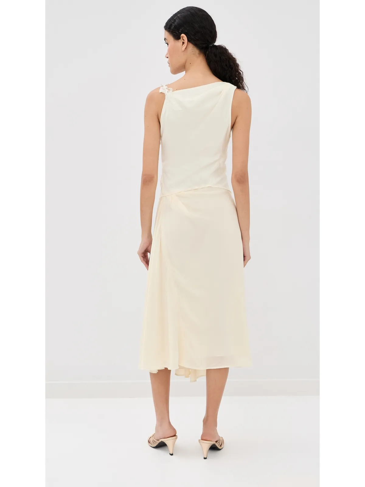 Victoria Beckham レースストラップドレス アイボリー - 画像4