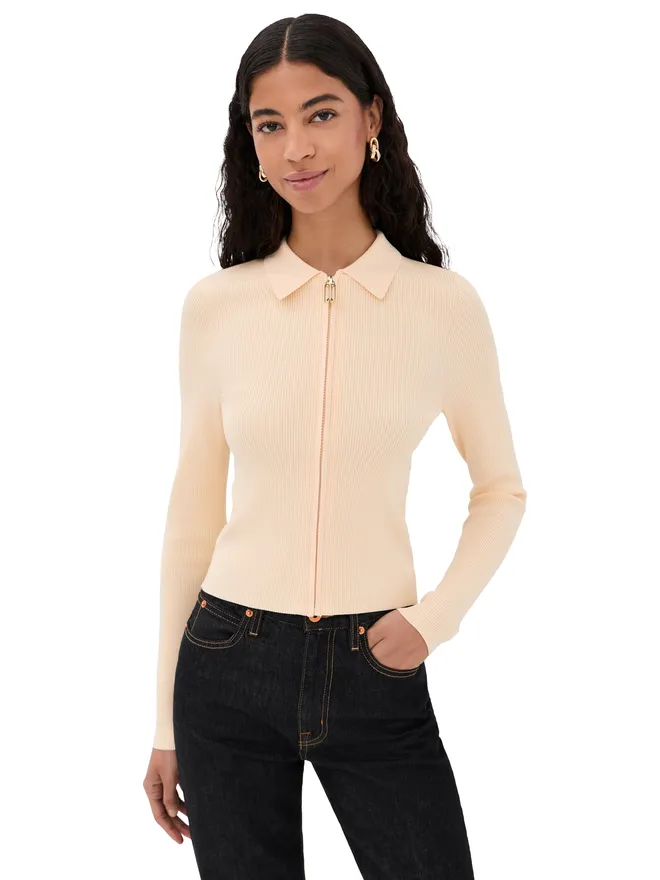 Victoria Beckham Victoria Beckham ジップ付きポロトップの商品画像