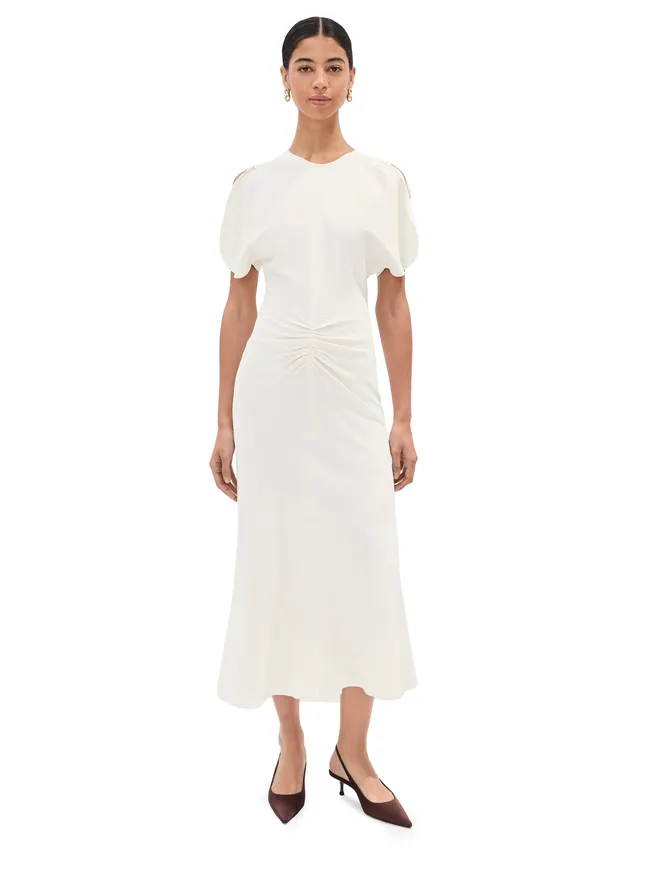 Victoria Beckham Victoria Beckham ベラ ミディドレス アイボリーの商品画像