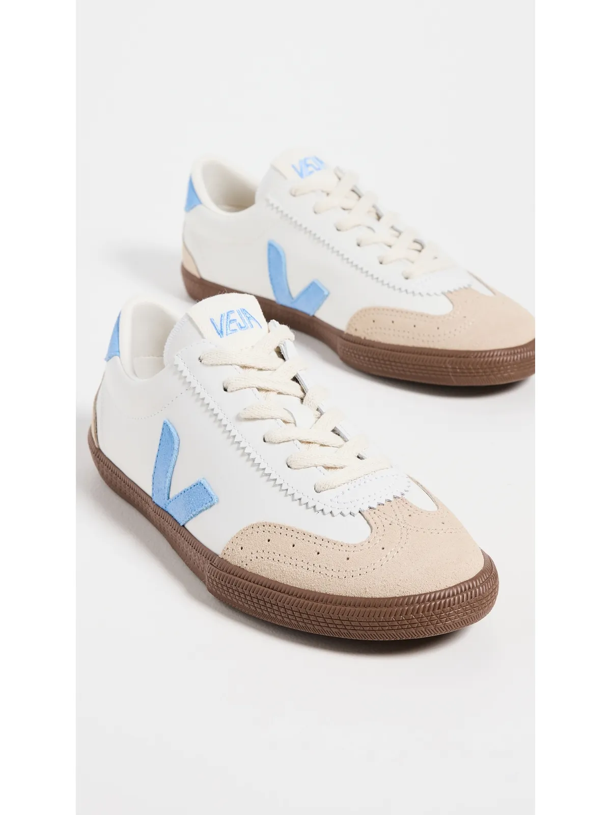 Veja Volley O.T. Leather Sneakers White/Aqua/Bark - 画像5