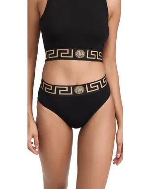 Versace アイコニック ハイウエストブリーフス ブラック - サムネイル1