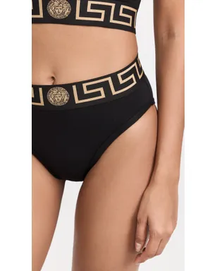Versace アイコニック ハイウエストブリーフス ブラック - サムネイル5