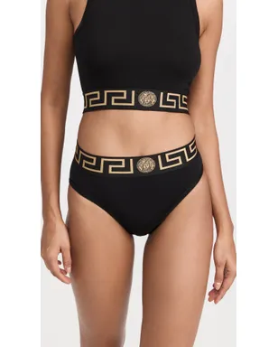 Versace アイコニック ハイウエストブリーフス ブラック - サムネイル2