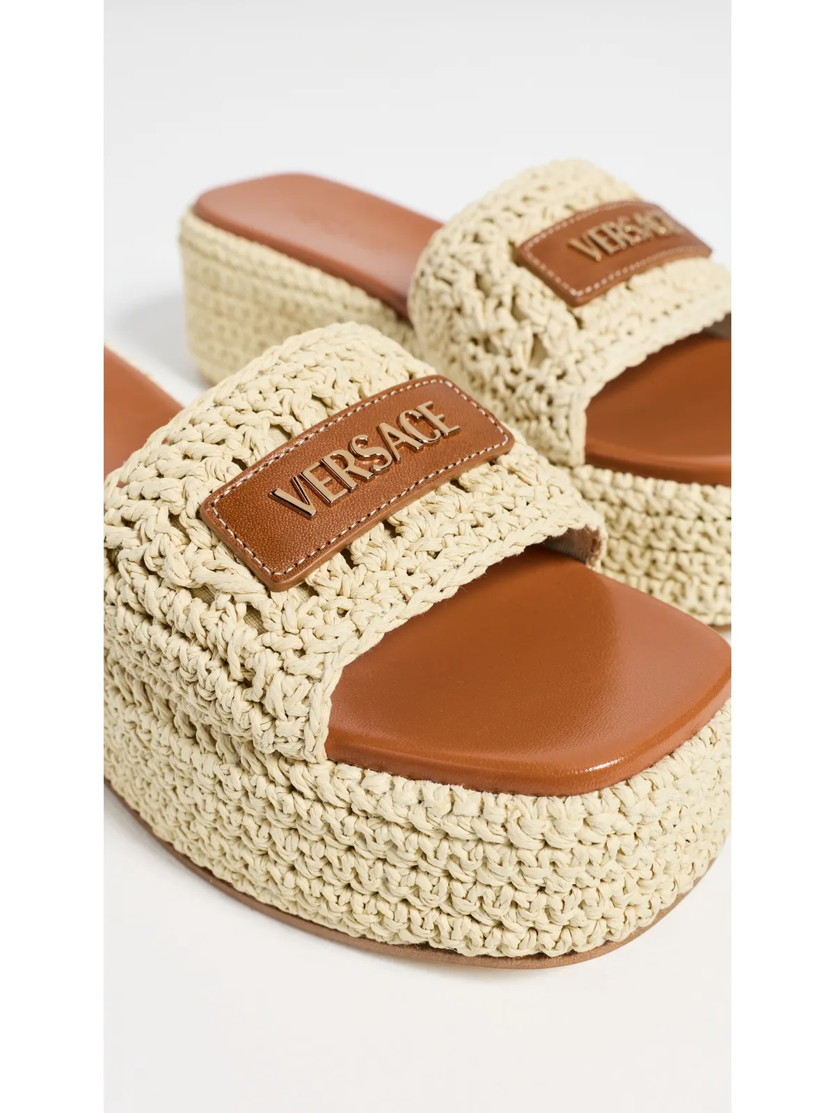 Versace ラフィア×レザーのエスパドリーユ - 画像6