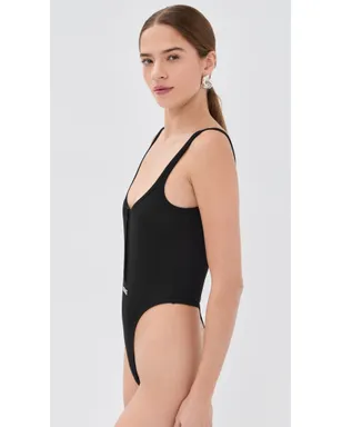 Versace バイオコットンリブ ボディスーツ ブラック - サムネイル5