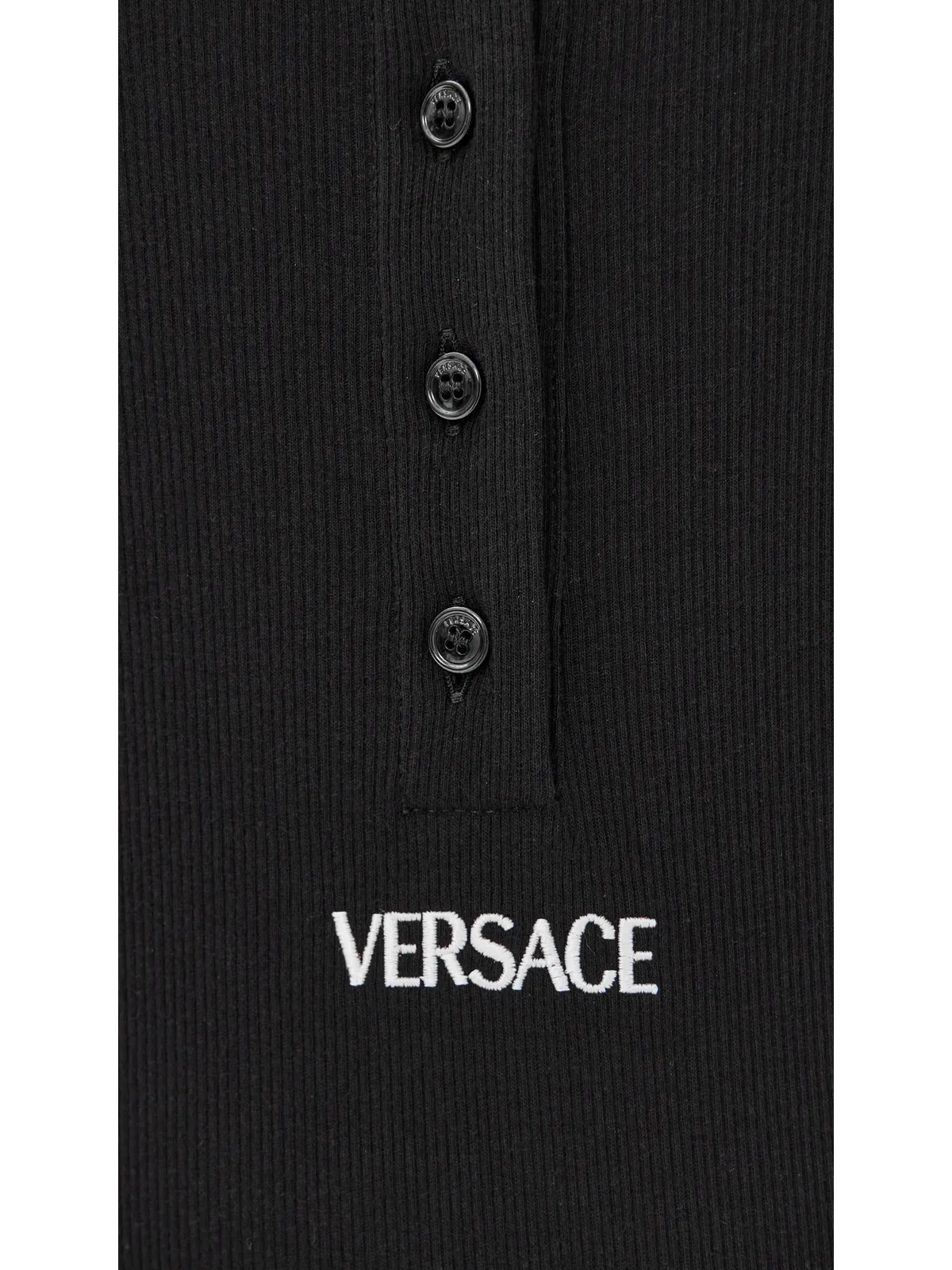 Versace バイオコットンリブ ボディスーツ ブラック - 画像6