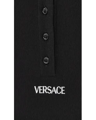 Versace バイオコットンリブ ボディスーツ ブラック - サムネイル6