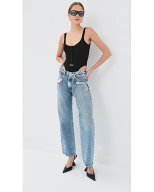 Versace バイオコットンリブ ボディスーツ ブラック - サムネイル2