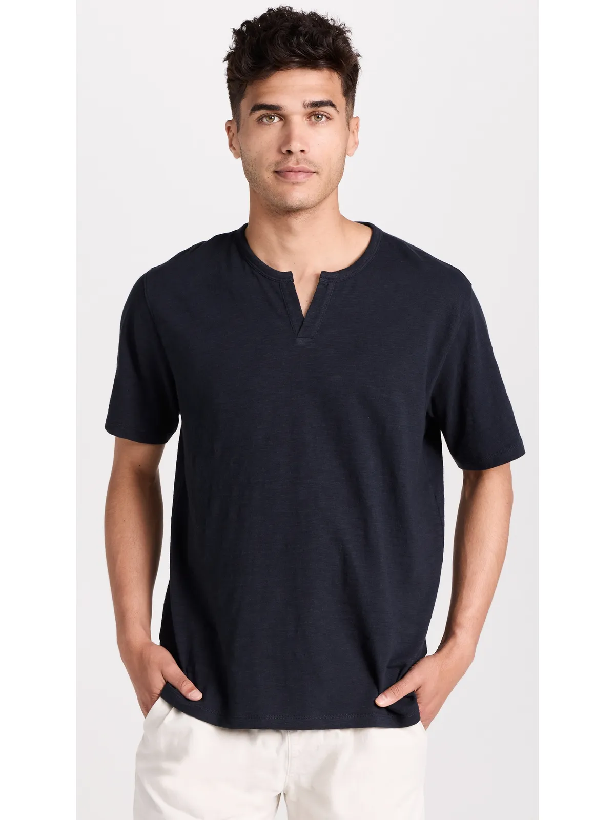 Vince スラブ天竺 スプリットネックTシャツ - 画像2