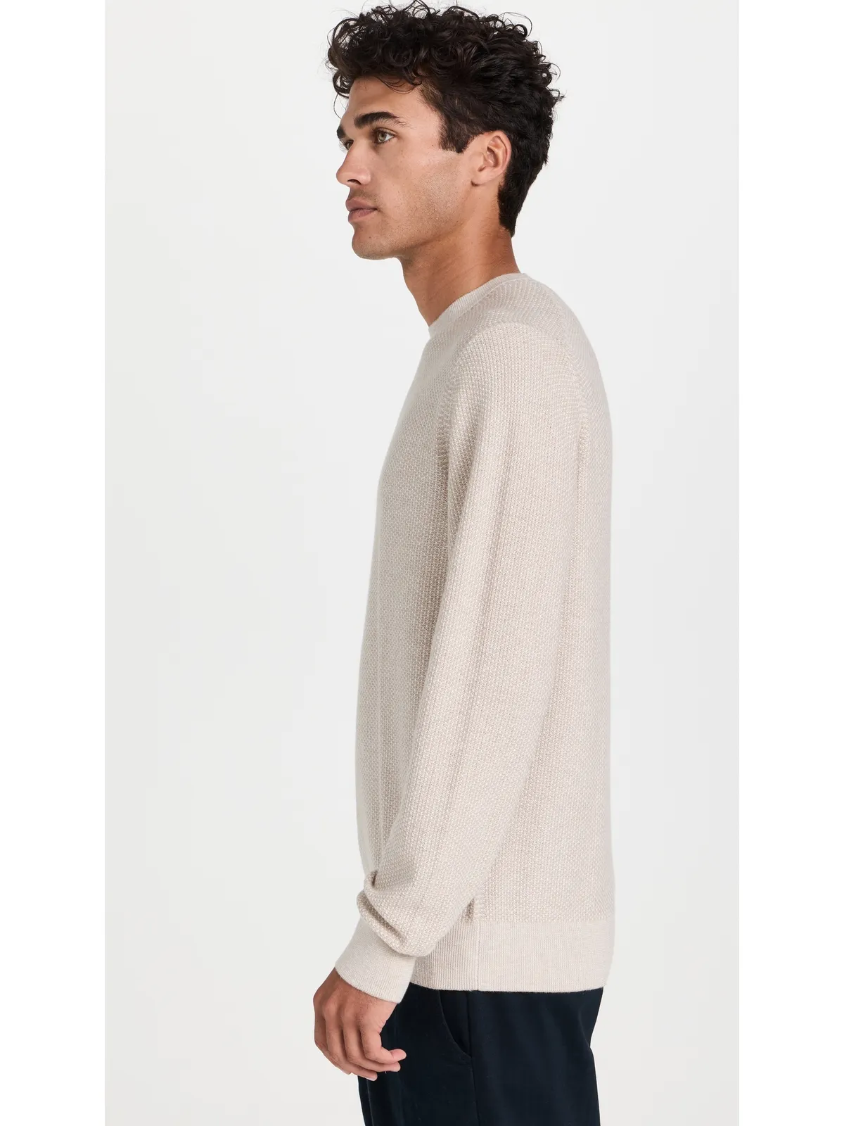 Vince Geo Jacquard クルーセーター ブリティッシュカーキ/クラシッククリーム - 画像4