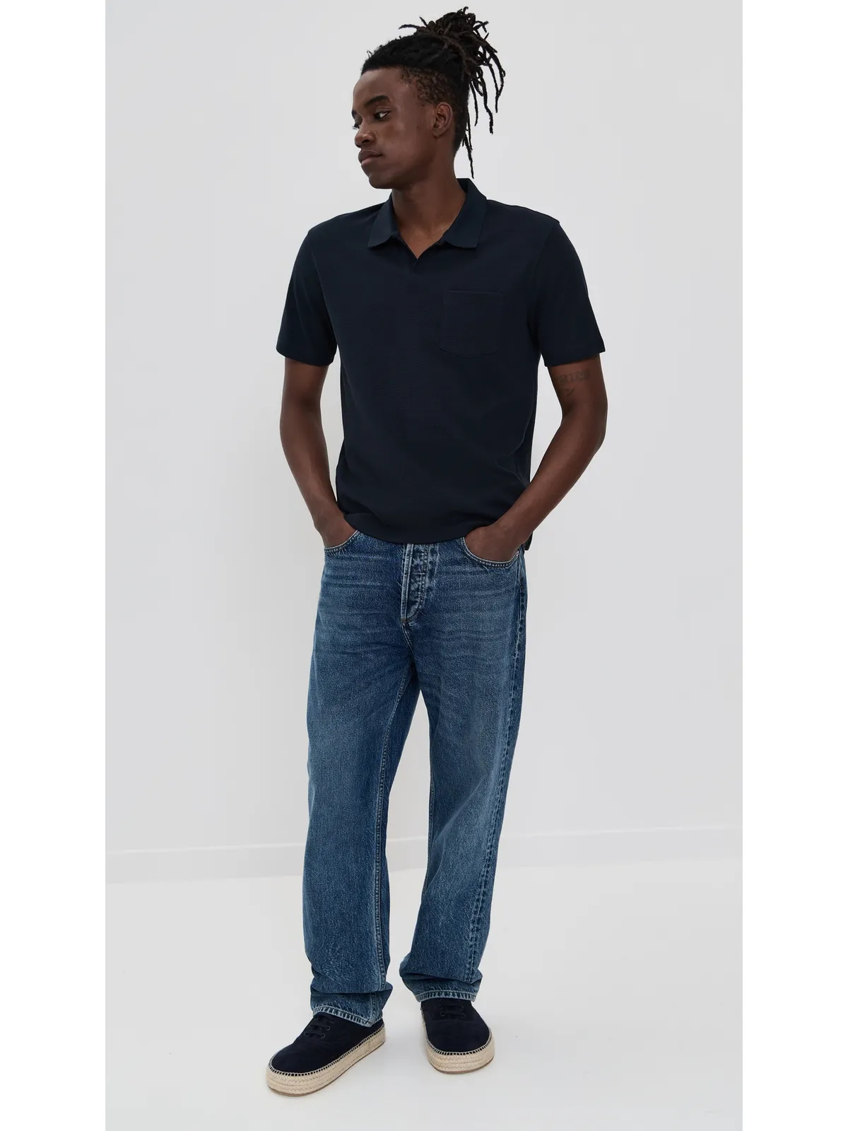 Vince メッシュニット ジョニーポロシャツ コースタル M - 画像5