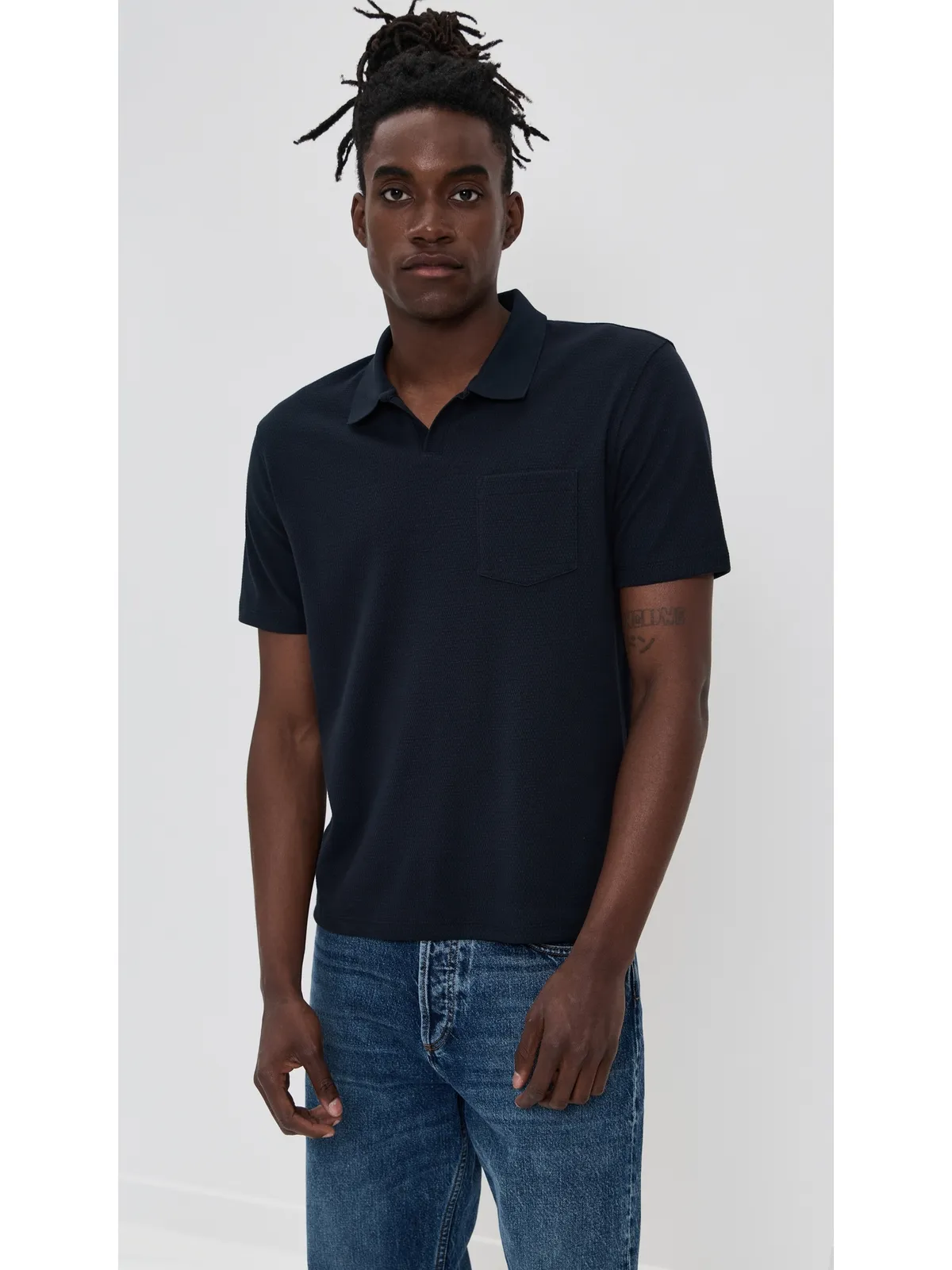 Vince メッシュニット ジョニーポロシャツ コースタル M - 画像2