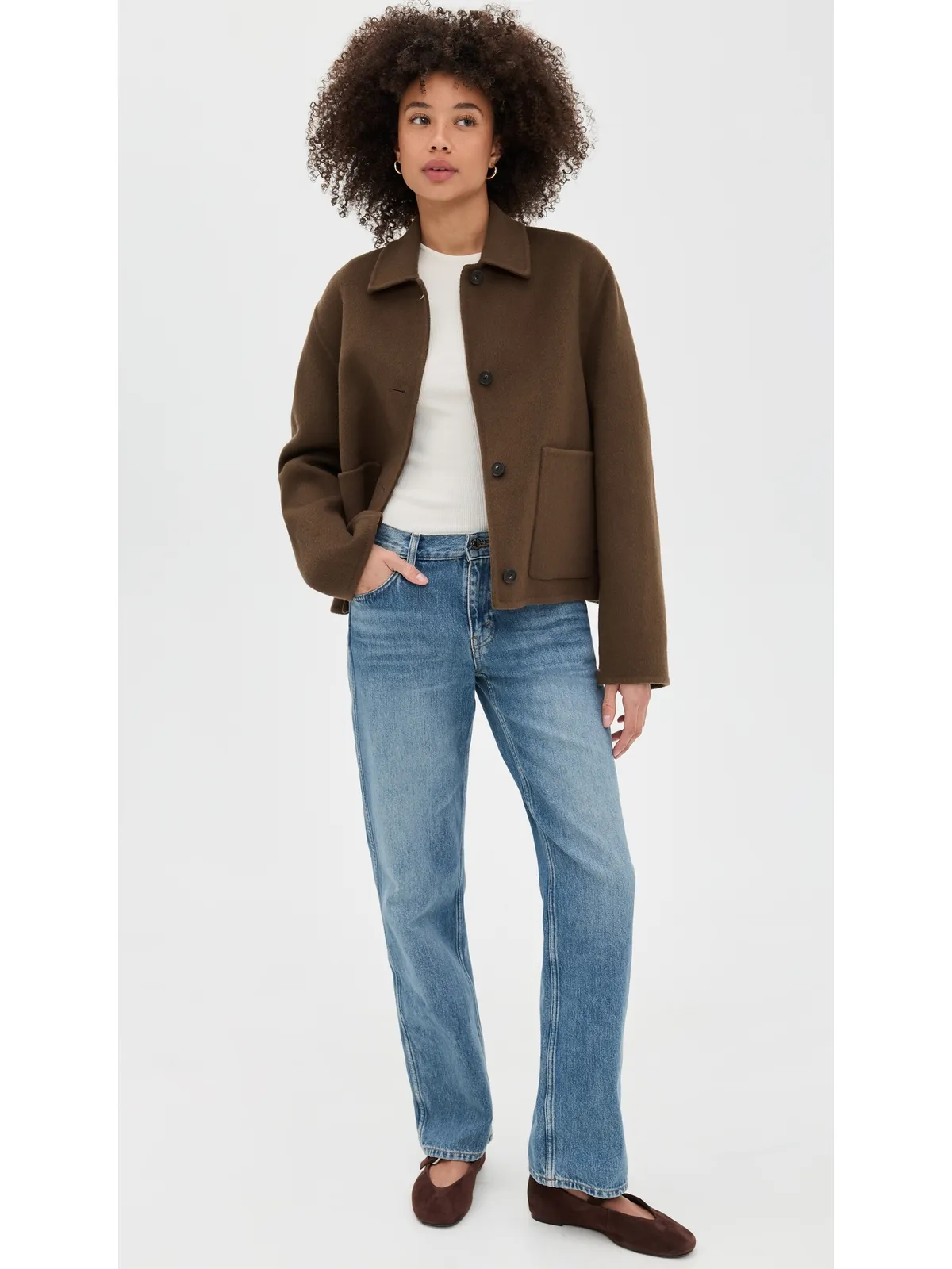 Vince キャッシュウール ショートジャケット ヘーゼルナット XS - 画像5