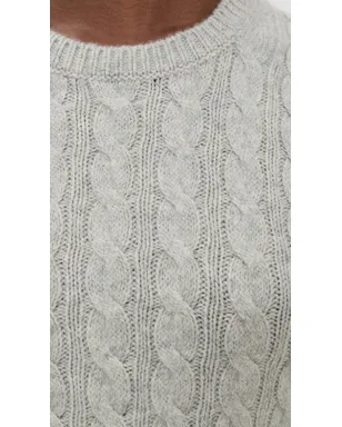 Vince キャッシュブレンド ケーブルニットTシャツ B'h Pale Grey - サムネイル6