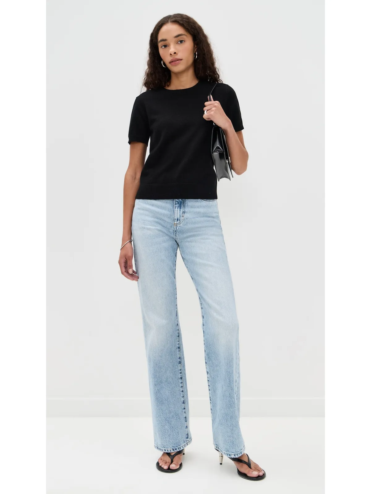 Vince カシミヤブレンドTシャツ ブラック M - 画像5