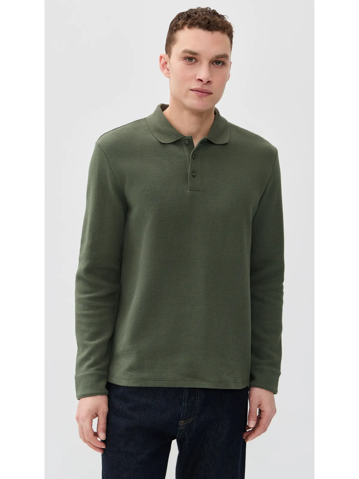 ビンテージ Vince バスケットウェーブ ポロ シカモア M - 画像2