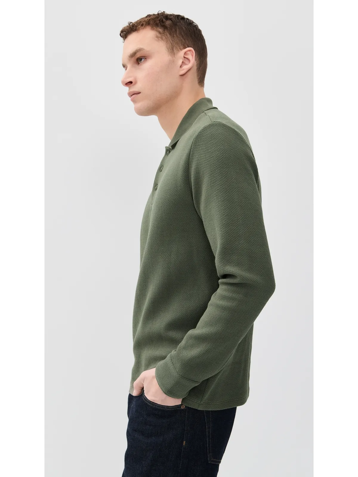 ビンテージ Vince バスケットウェーブ ポロ シカモア M - 画像4