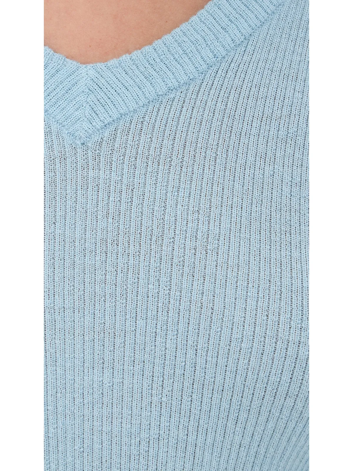 Vince ソリッド ハイVネック ロングスリーブ プルオーバー クリアウォーター - 画像6