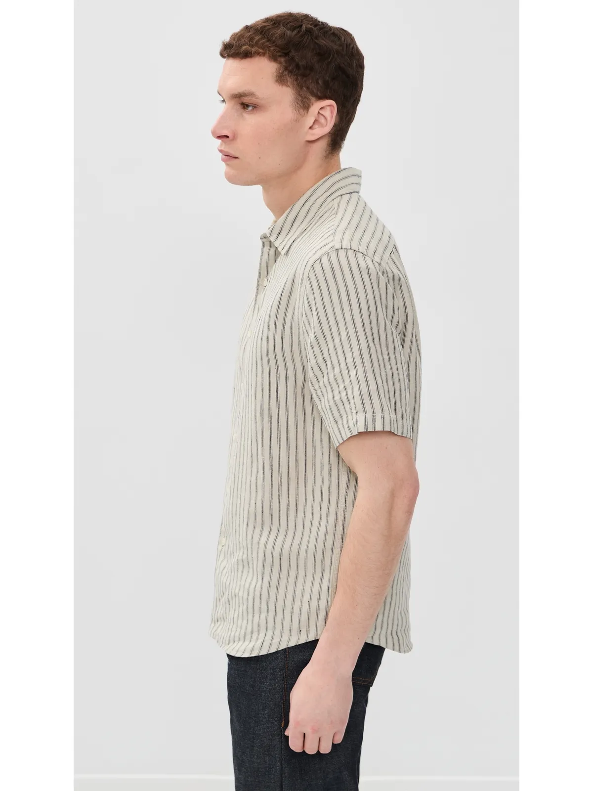 Vince Ballston Stripe ヘンプシャツ - 画像4
