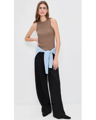 Vince コレット リネン バイアスパンツ ブラック - サムネイル5