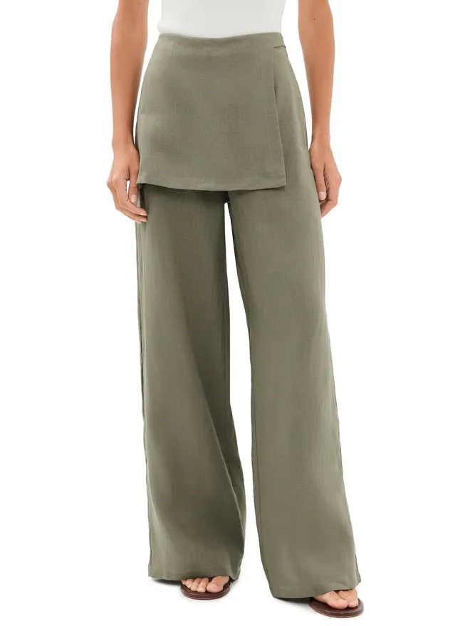 VRG GRL VRG GRL Musa Linen Pants Sageの商品画像