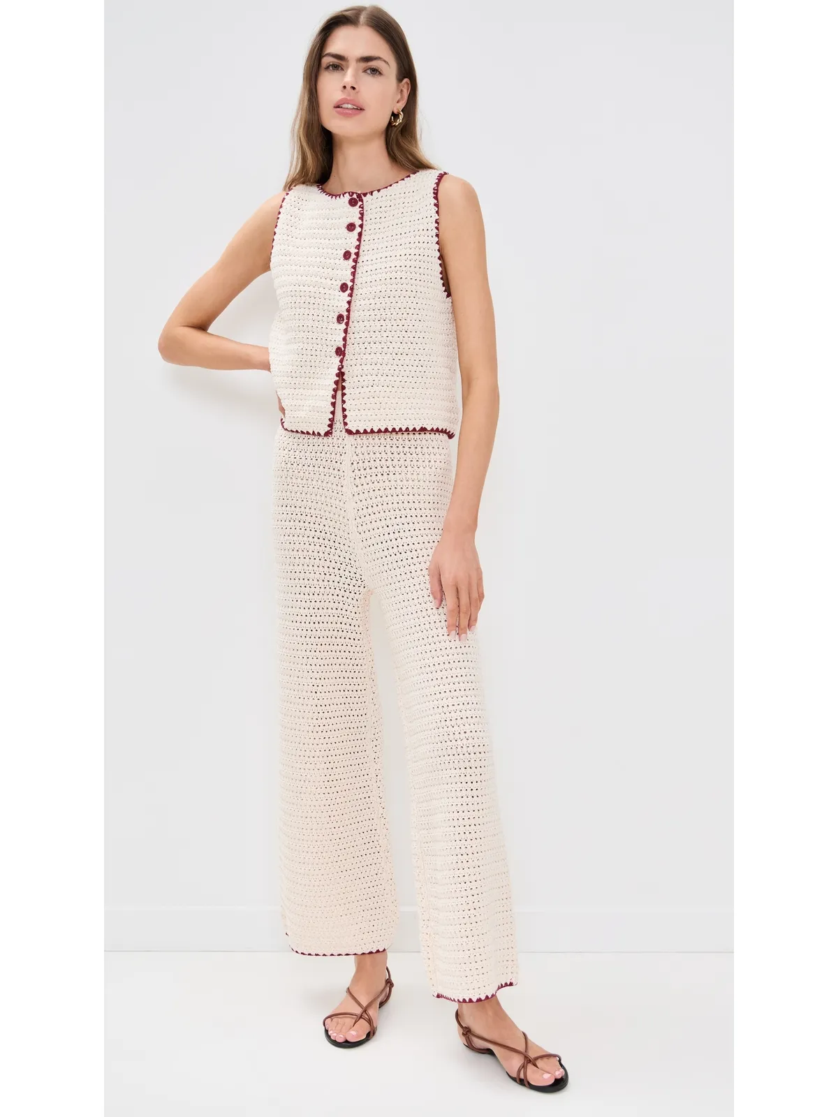 VRG GRL Stella Crochet Pants Cream - 画像5