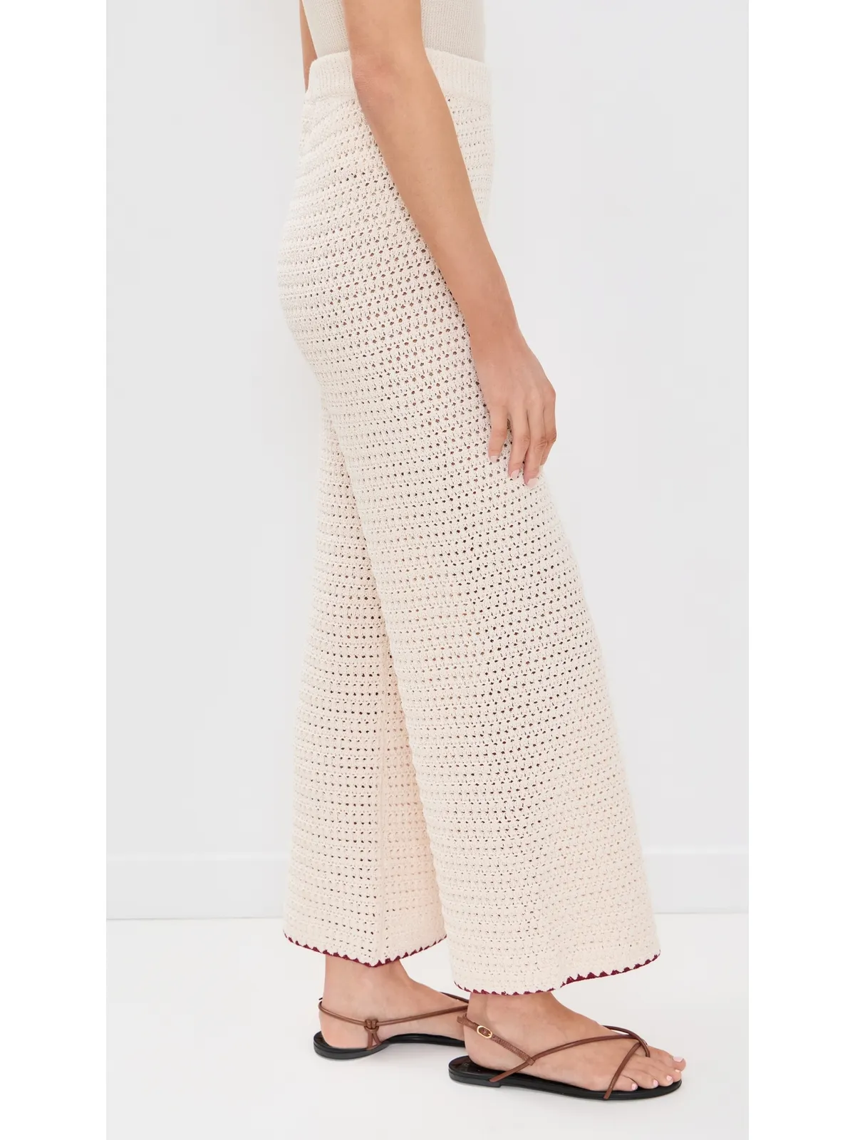 VRG GRL Stella Crochet Pants Cream - 画像4