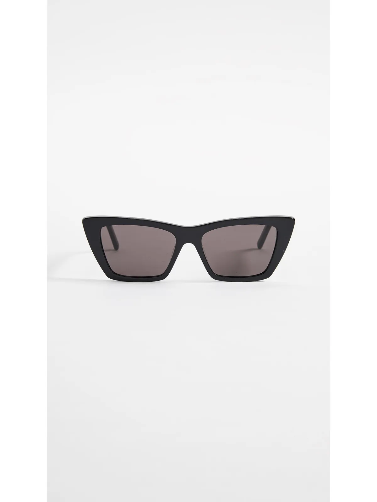 Saint Laurent ナローキャットアイサングラス ブラック/グレーグリーン - 画像2