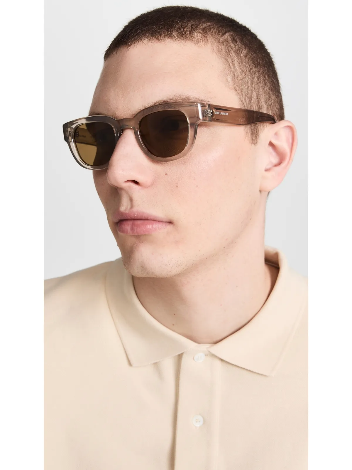 Saint Laurent SL 675 サングラス ベージュ/ベージュ/ブラウン ワンサイズ - 画像4