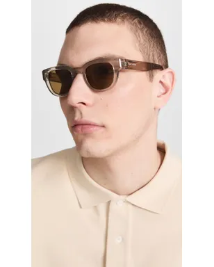 Saint Laurent SL 675 サングラス ベージュ/ベージュ/ブラウン ワンサイズ - サムネイル4