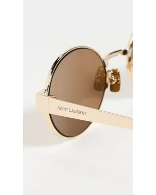 Saint Laurent SL 692 サングラス ゴールド-ゴールド-ブラウン フリーサイズ - サムネイル5