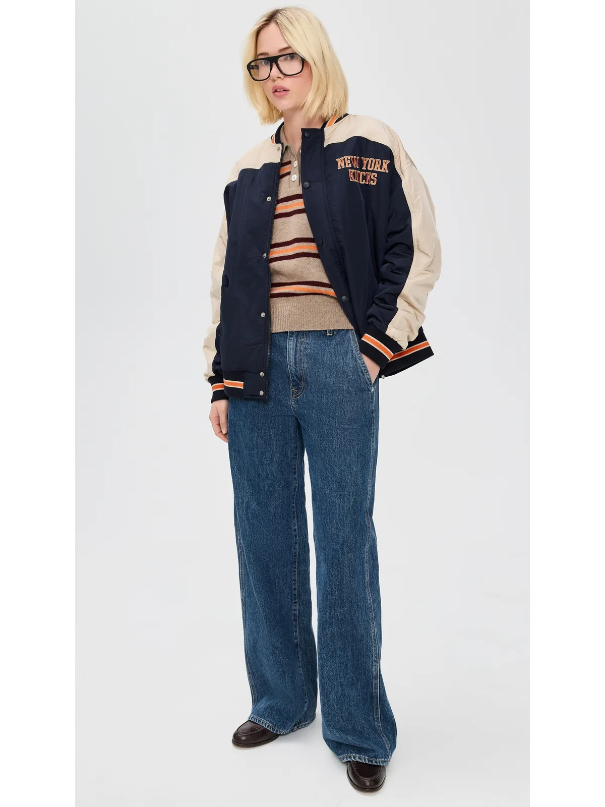 Terez ダブルヨーク ボンバージャケット Knicks/Navy - 画像5