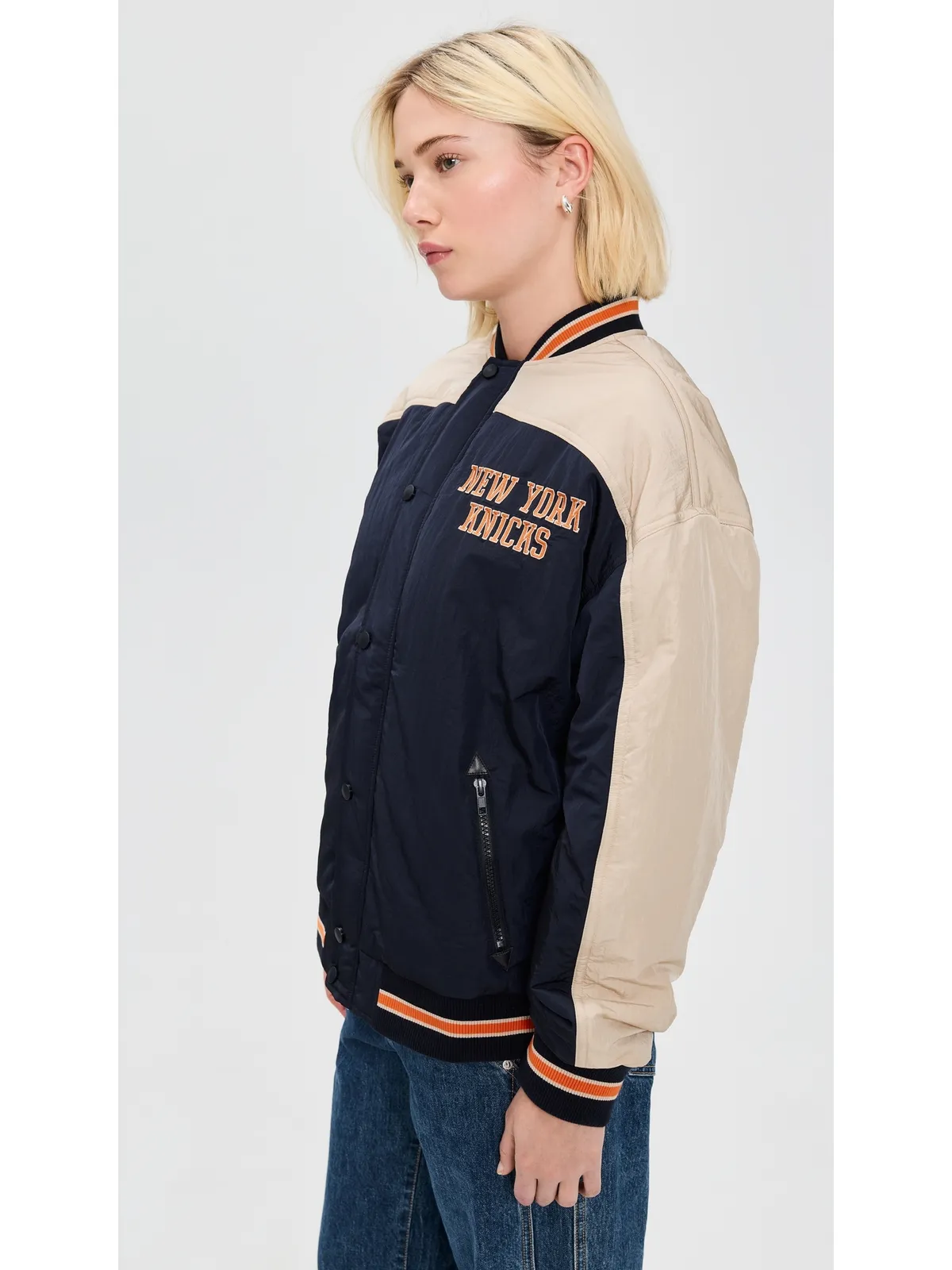 Terez ダブルヨーク ボンバージャケット Knicks/Navy - 画像4