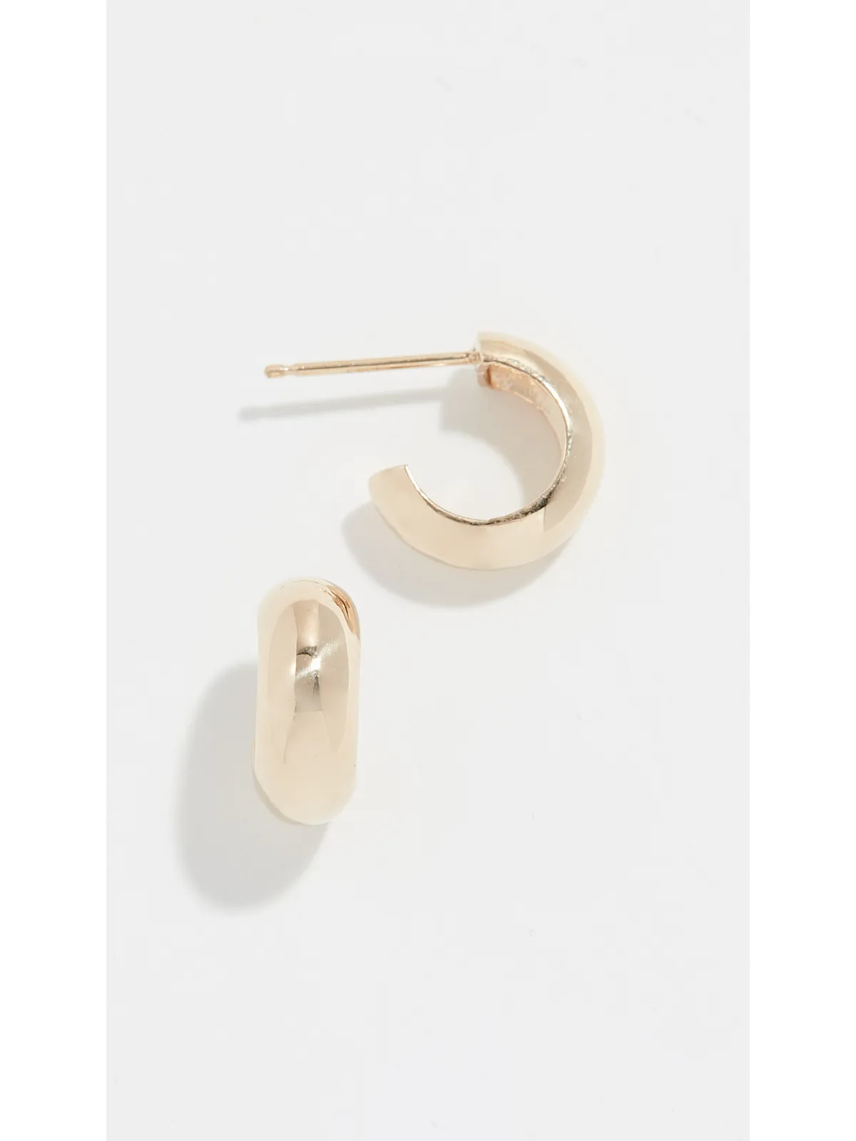 Zoe Chicco 14k Gold ハギー・フープ イヤリング イエローゴールド - 画像2
