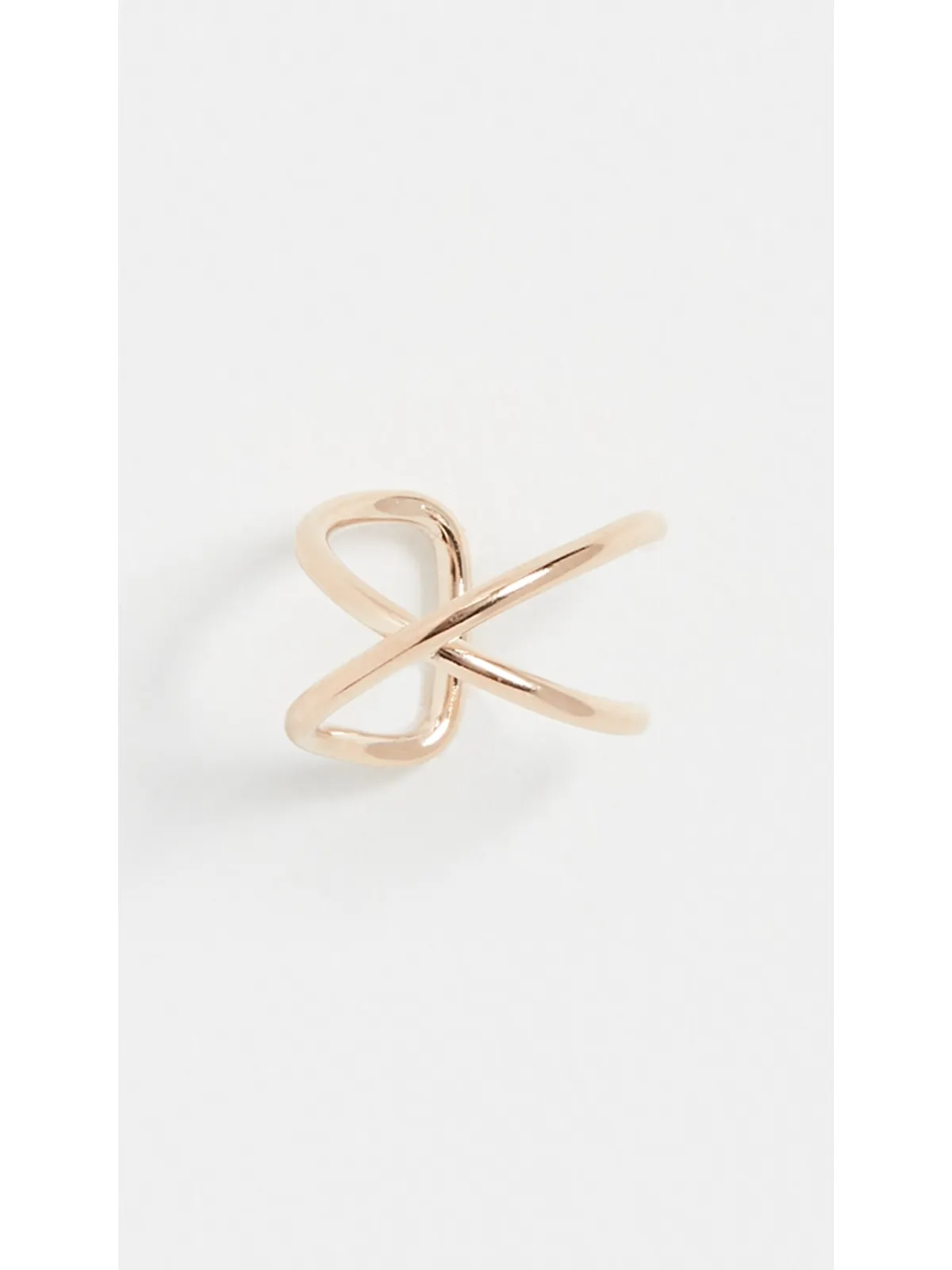 Zoe Chicco 14k Gold 細身のXワイヤー イヤーカフ イエローゴールド - 画像2